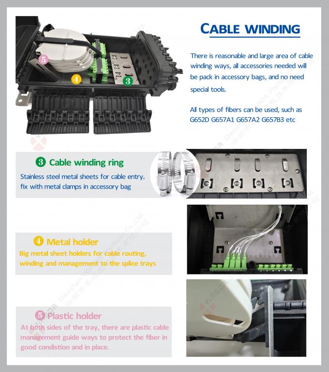 FTTH Drop Cable 16 Ports Fiber Optic Cable Joint Box, Fiber Optic Junction Box Enclosure