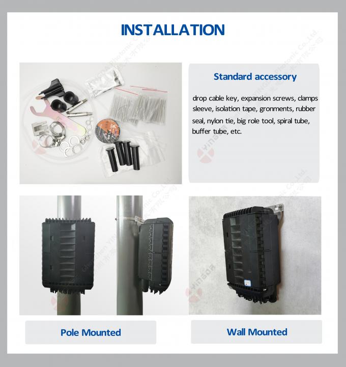 FTTH Drop Cable 16 Ports Fiber Optic Cable Joint Box, Fiber Optic Junction Box Enclosure